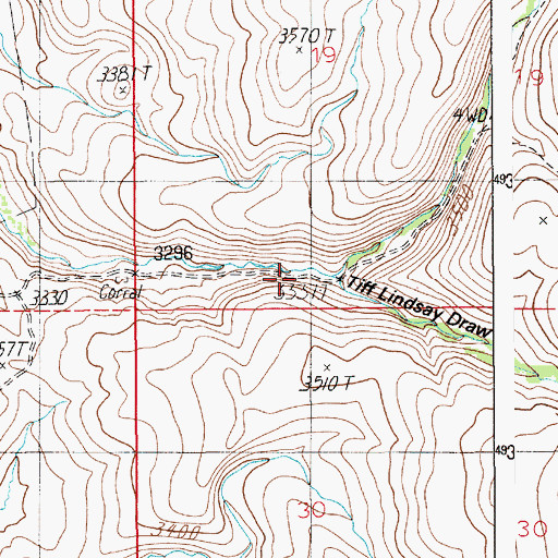 Topographic Map of South Fork Grays Creek, ID