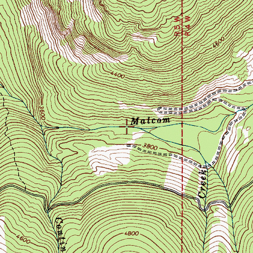 Topographic Map of Spread Creek, ID