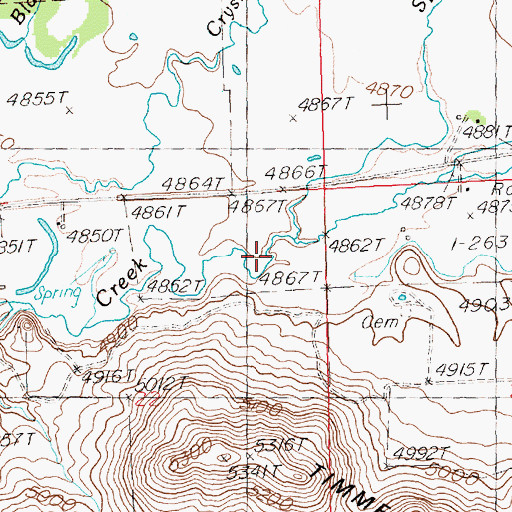 Topographic Map of Spring Creek, ID