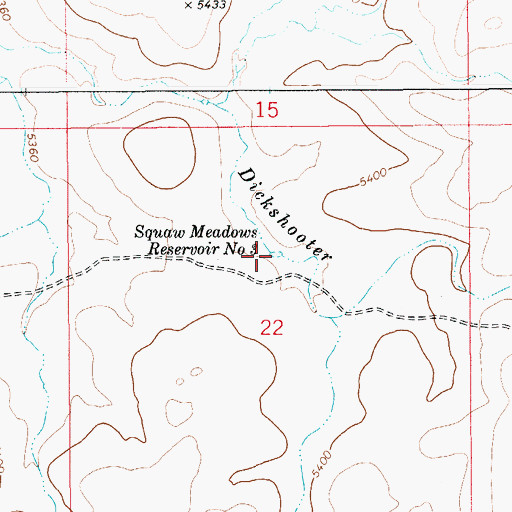 Topographic Map of Squaw Meadows Reservoir Number Three, ID