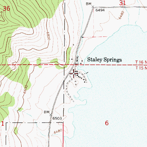 Topographic Map of Staley Springs, ID