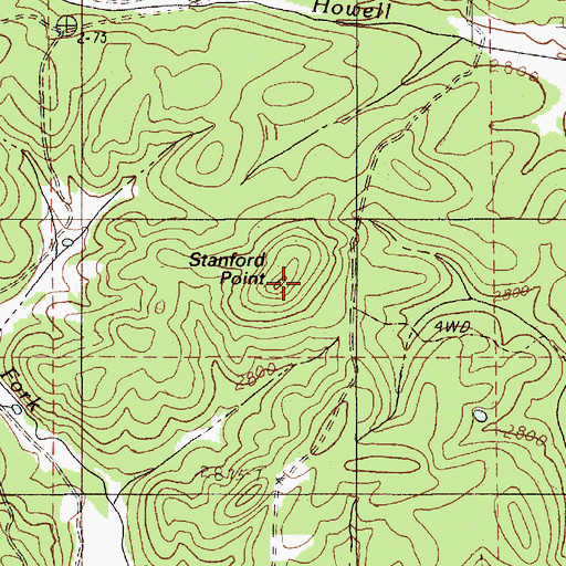 Topographic Map of Stanford Point, ID