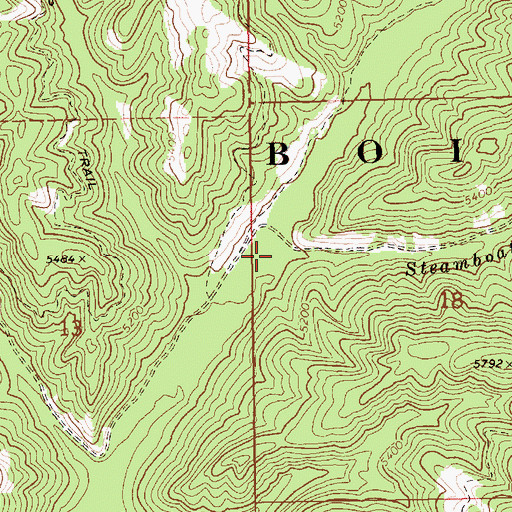 Topographic Map of Steamboat Creek, ID