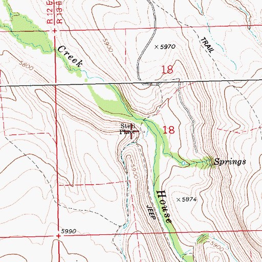 Topographic Map of Steel Place, ID