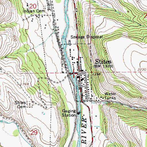 Topographic Map of Stites, ID