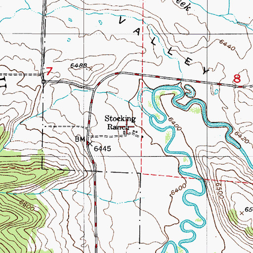 Topographic Map of Stocking Ranch, ID