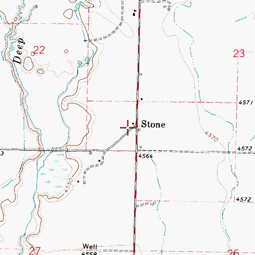Topographic Map of Stone, ID