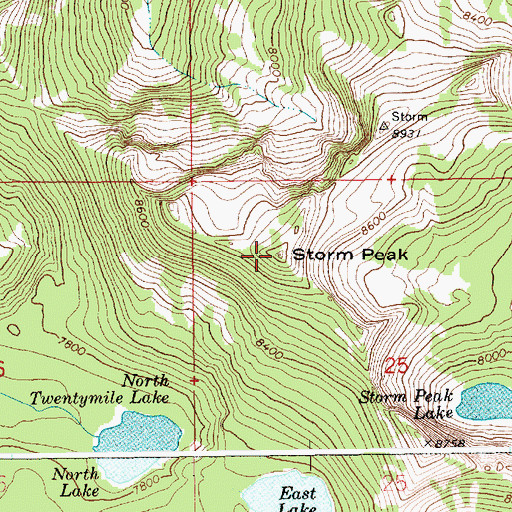Topographic Map of Storm Peak, ID