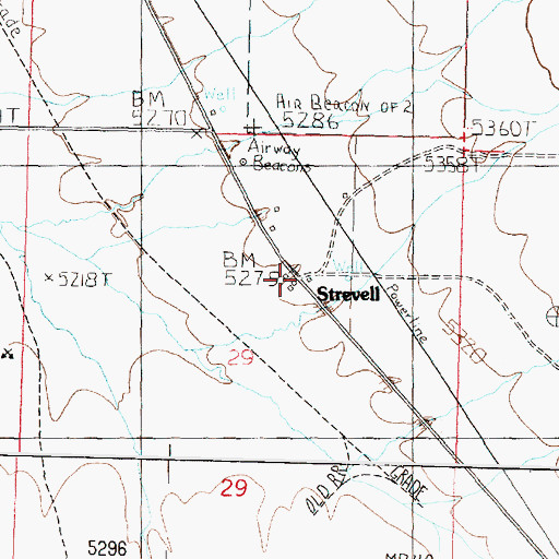 Topographic Map of Strevell, ID