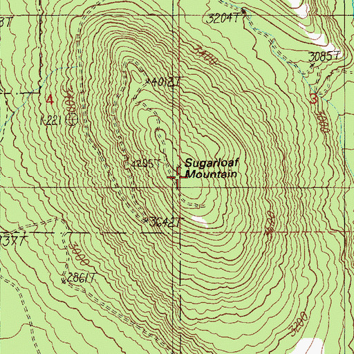 Topographic Map of Sugarloaf Mountain, ID