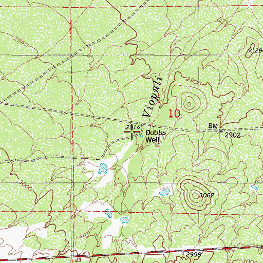 Topographic Map of Dobbs Well, AZ
