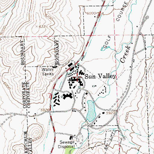 Topographic Map of Sun Valley, ID