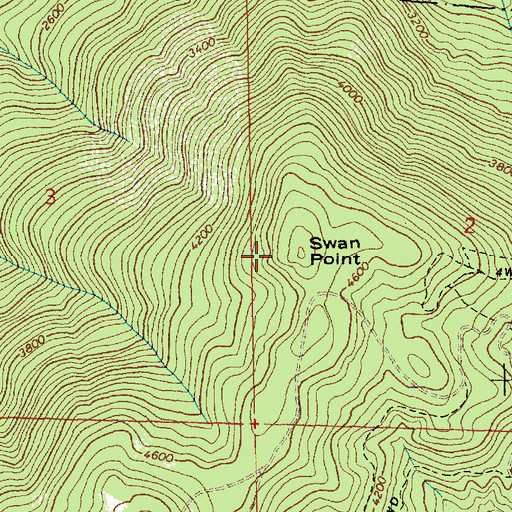 Topographic Map of Swan Point, ID