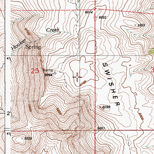 Topographic Map of Swisher Mountain, ID