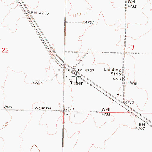 Topographic Map of Taber, ID