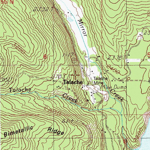 Topographic Map of Talache, ID