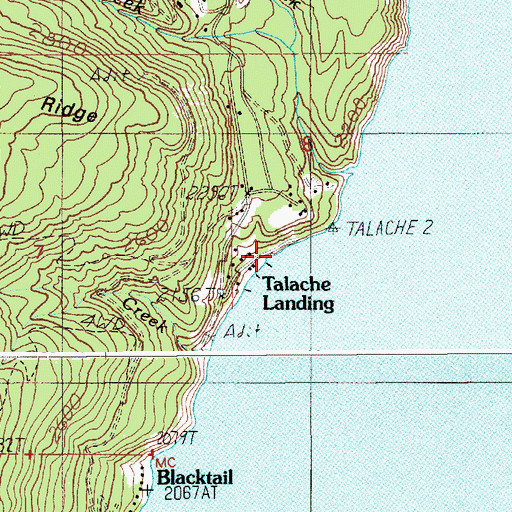 Topographic Map of Talache Landing, ID