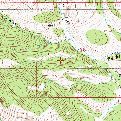 Topographic Map of Terrace Canyon, ID