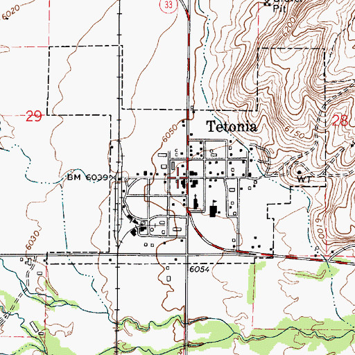 Topographic Map of Tetonia, ID