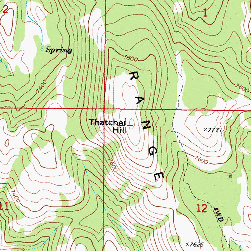 Topographic Map of Thatcher Hill, ID