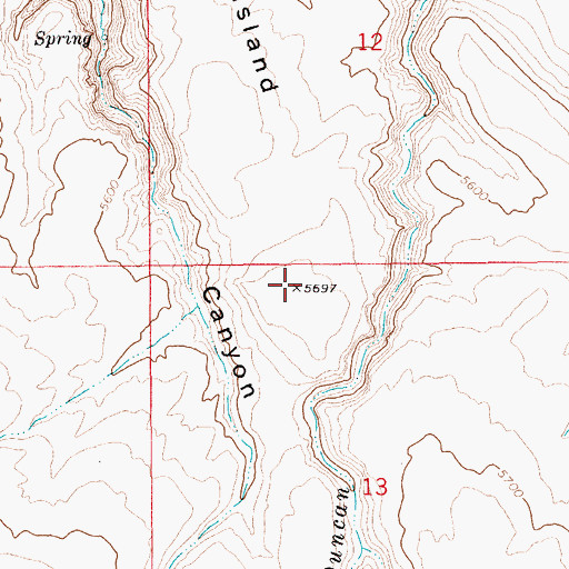 Topographic Map of The Island, ID
