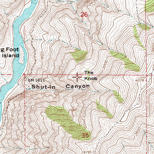 Topographic Map of The Knob, ID
