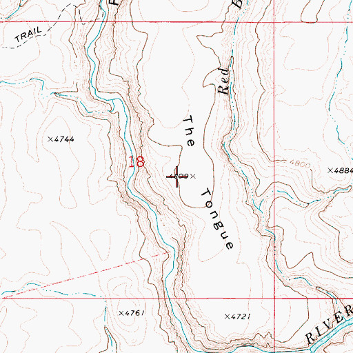 Topographic Map of The Tongue, ID
