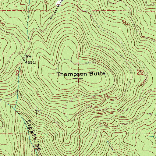 Topographic Map of Thompson Butte, ID