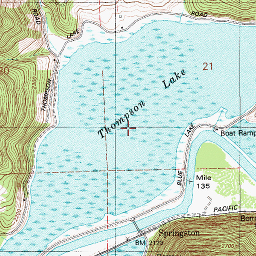 Topographic Map of Thompson Lake, ID