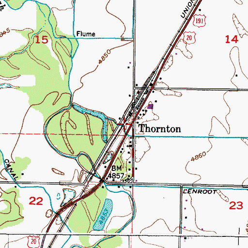 Topographic Map of Thornton, ID