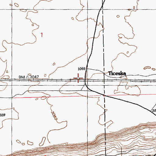 Topographic Map of Ticeska, ID