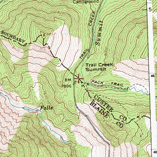 Topographic Map of Trail Creek Summit, ID