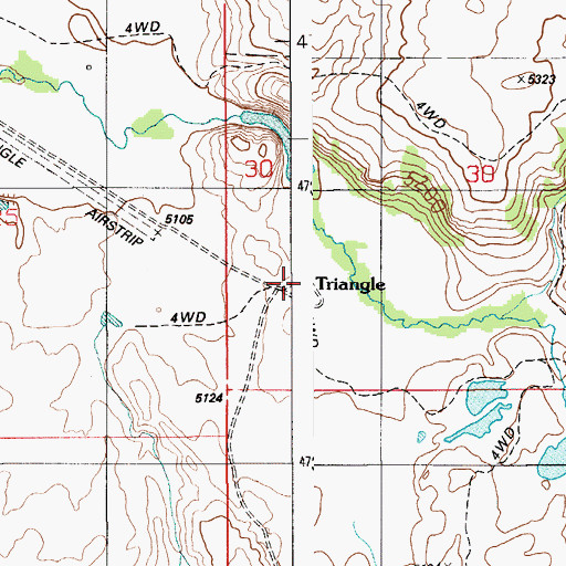 Topographic Map of Triangle, ID