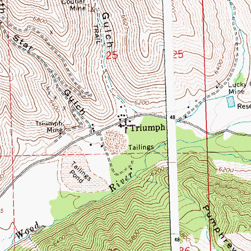 Topographic Map of Triumph, ID