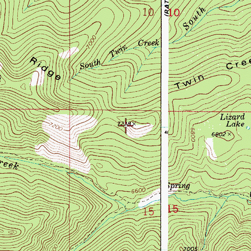 Topographic Map of Twin Creek Ridge, ID