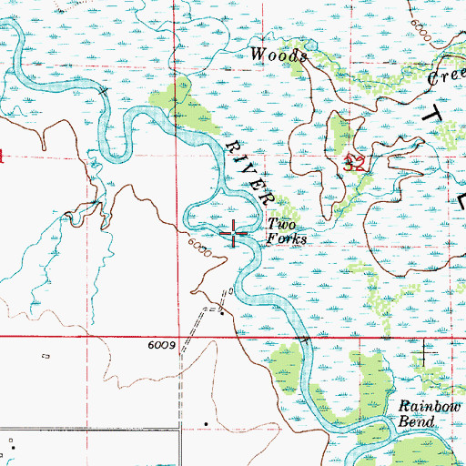 Topographic Map of Two Forks, ID