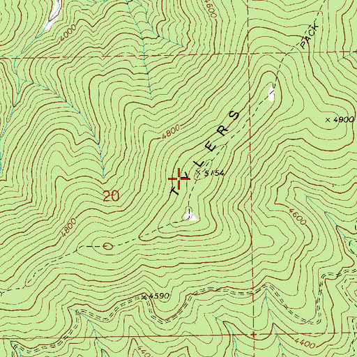 Topographic Map of Tylers Ridge, ID