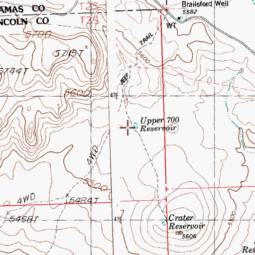 Topographic Map of Upper Seven-Hundred Reservoir, ID