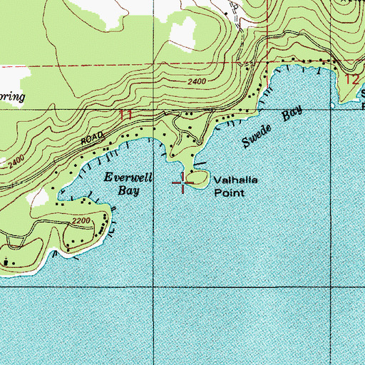 Topographic Map of Valhalla Point, ID