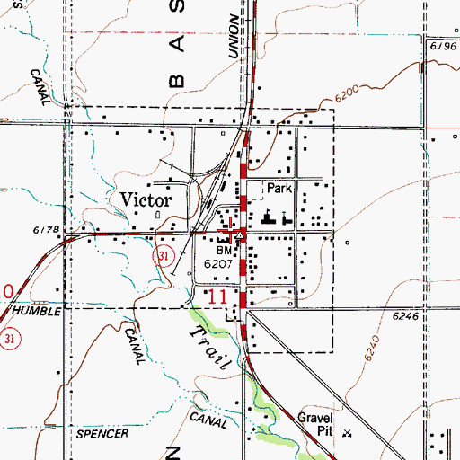 Topographic Map of Victor, ID