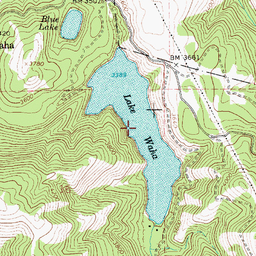Topographic Map of Lake Waha, ID