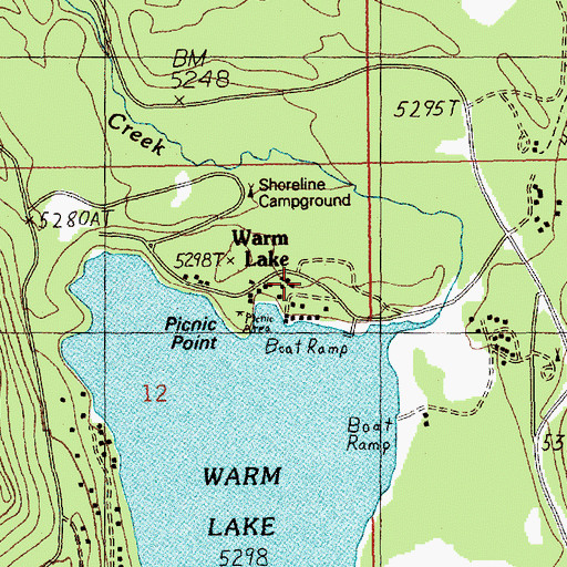 Topographic Map of Warm Lake, ID