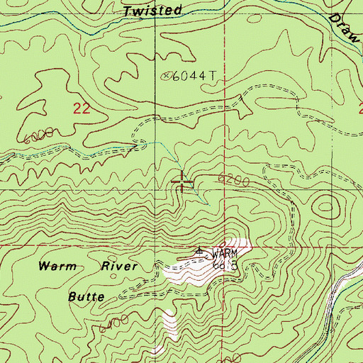 Topographic Map of Warm River Butte, ID