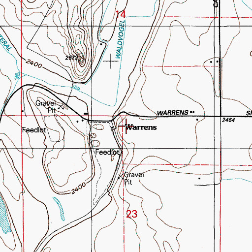 Topographic Map of Warrens, ID