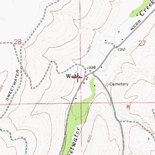 Topographic Map of Webb, ID