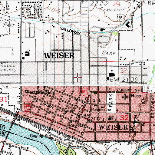Topographic Map of Weiser, ID