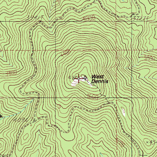 Topographic Map of West Dennis, ID