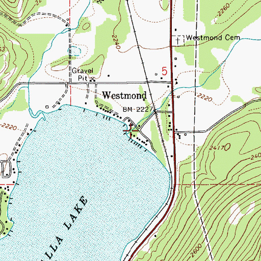 Topographic Map of Westmond, ID