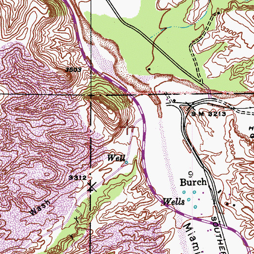 Topographic Map of Tin Horn Tailing Dam, AZ