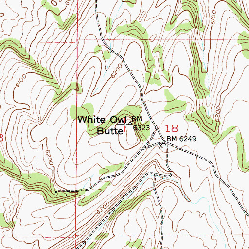 Topographic Map of White Owl Butte, ID